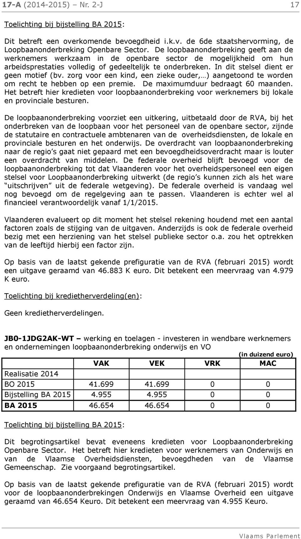 In dit stelsel dient er geen motief (bv. zorg voor een kind, een zieke ouder, ) aangetoond te worden om recht te hebben op een premie. De maximumduur bedraagt 60 maanden.