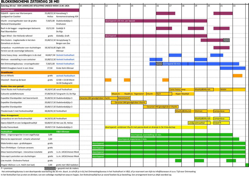 I Zaterdag 28 mei - OOK LANDELIJKE AFSLUITING UNESCO- WEEK I.S.M.