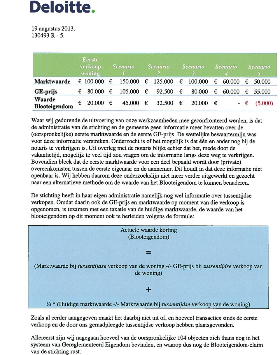 000) Blooteigendom Waar wij gedurende de uitvoering van onze werkzaamheden mee geconfronteerd werden, is dat de administratie van de stichting en de gemeente geen informatie meer bevatten over de