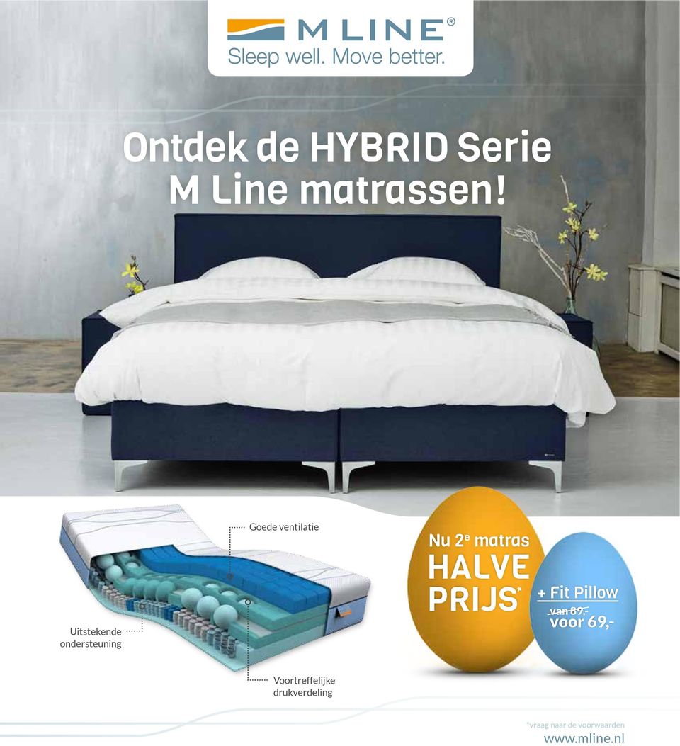 matras HALVE PRIJS * + Fit Pillow van 89,- voor 69,-