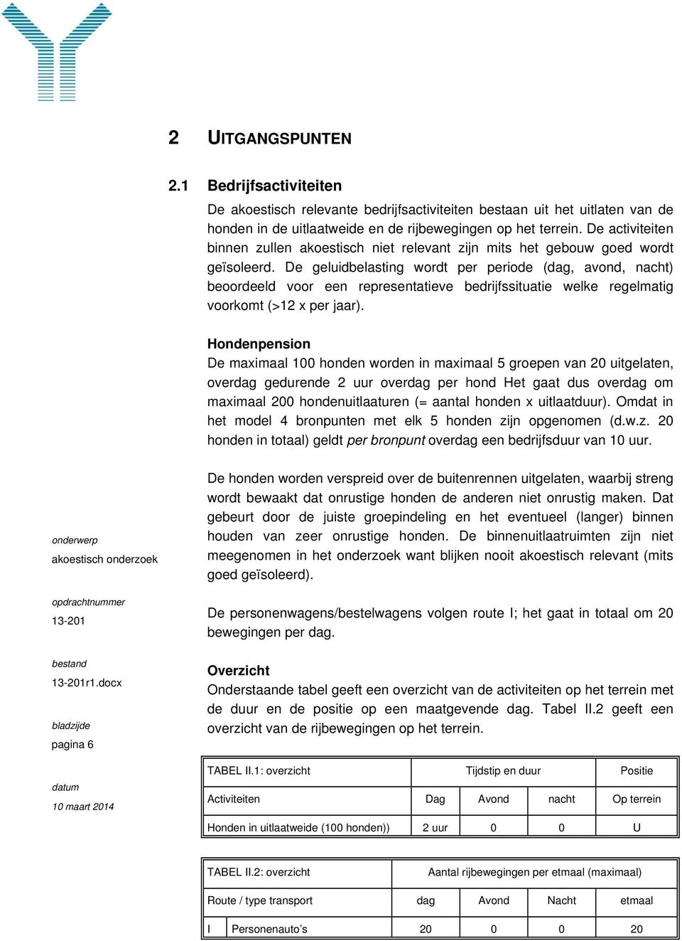 De geluidbelasting wordt per periode (dag, avond, nacht) beoordeeld voor een representatieve bedrijfssituatie welke regelmatig voorkomt (>12 x per jaar).