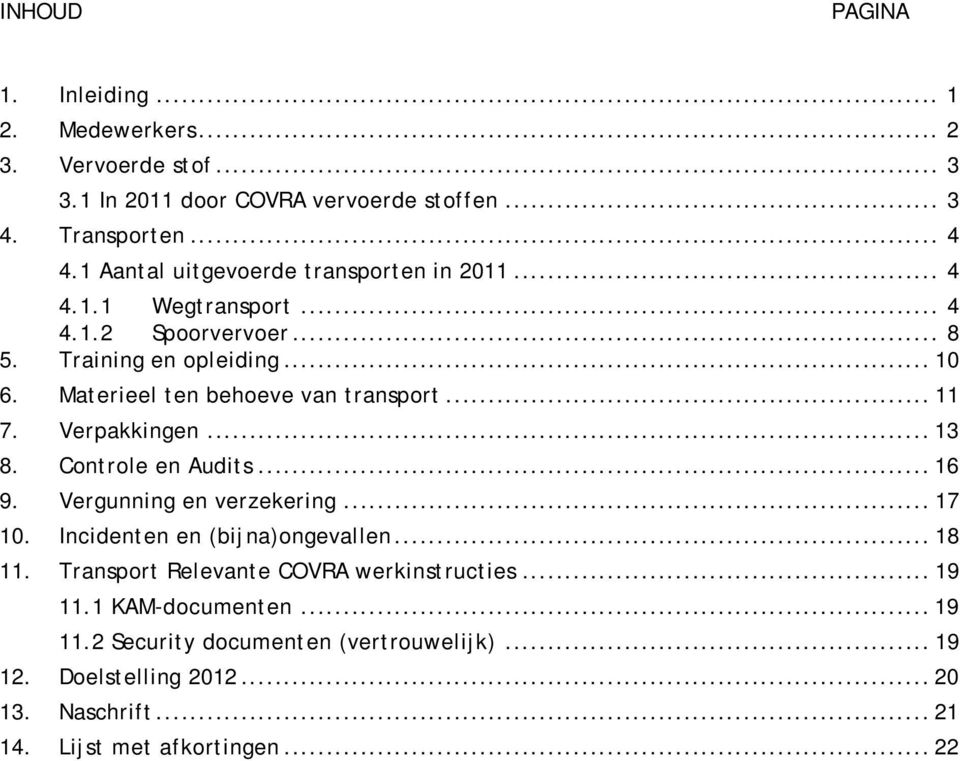 Materieel ten behoeve van transport... 11 7. Verpakkingen... 13 8. Controle en Audits... 16 9. Vergunning en verzekering... 17 10.