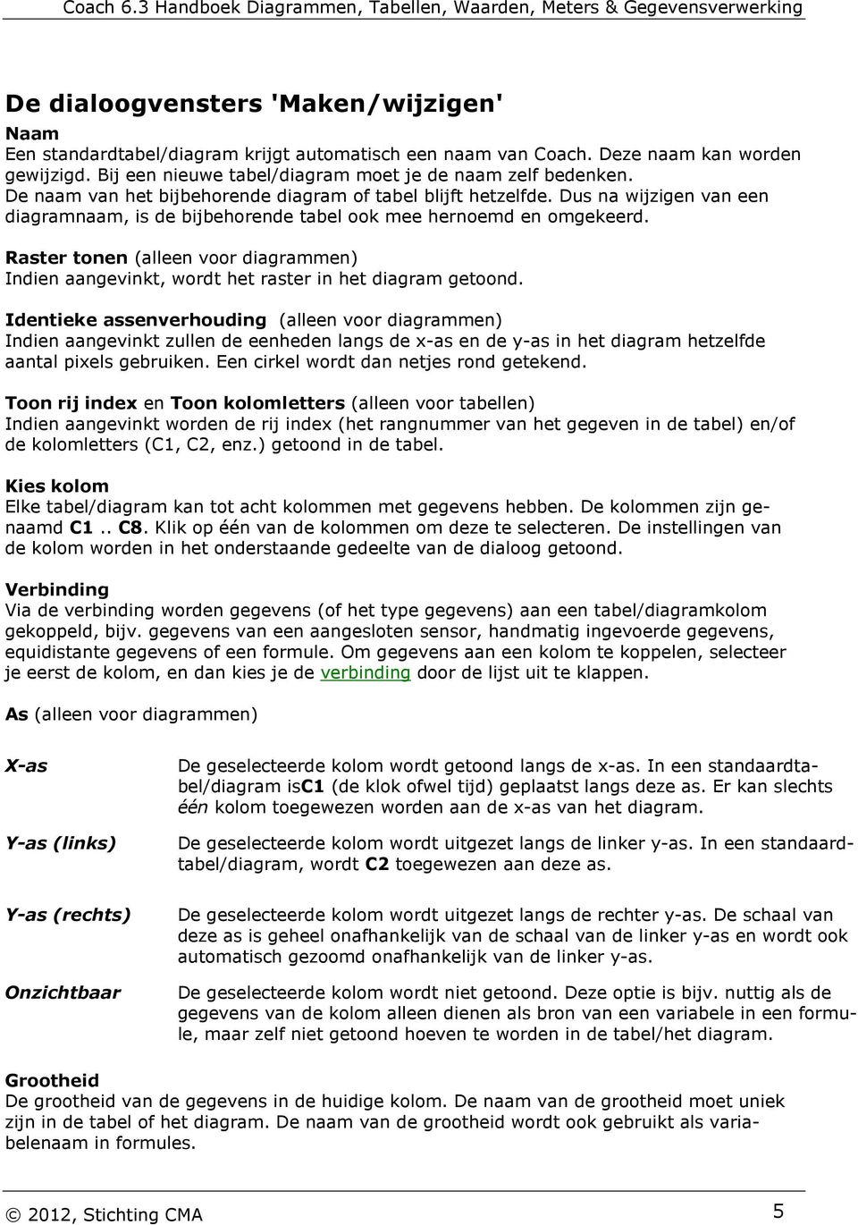 Raster tonen (alleen voor diagrammen) Indien aangevinkt, wordt het raster in het diagram getoond.