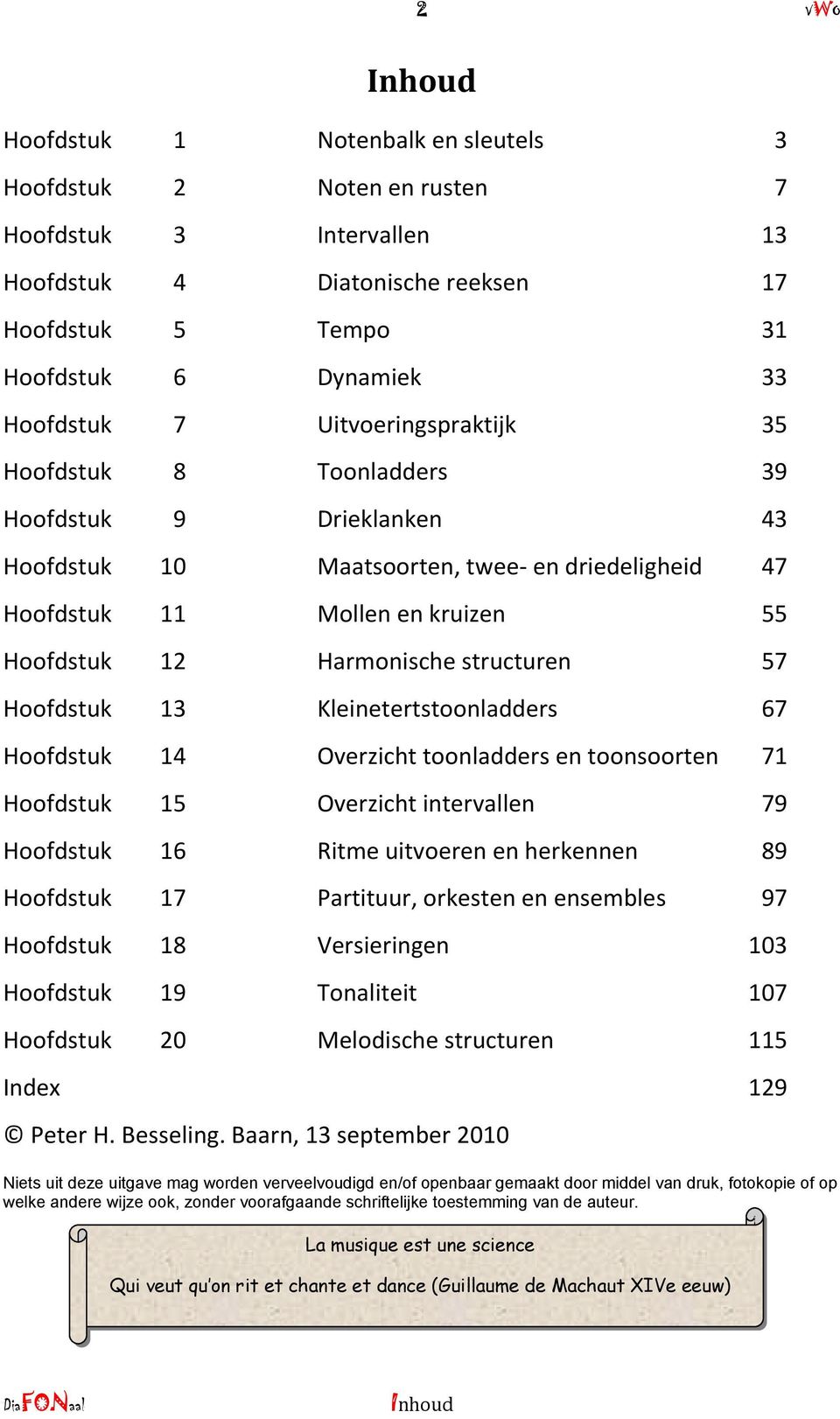 57 Hoofdstuk 13 Kleinetertstoonladders 67 Hoofdstuk 14 Overzicht toonladders en toonsoorten 71 Hoofdstuk 15 Overzicht intervallen 79 Hoofdstuk 16 Ritme uitvoeren en herkennen 89 Hoofdstuk 17