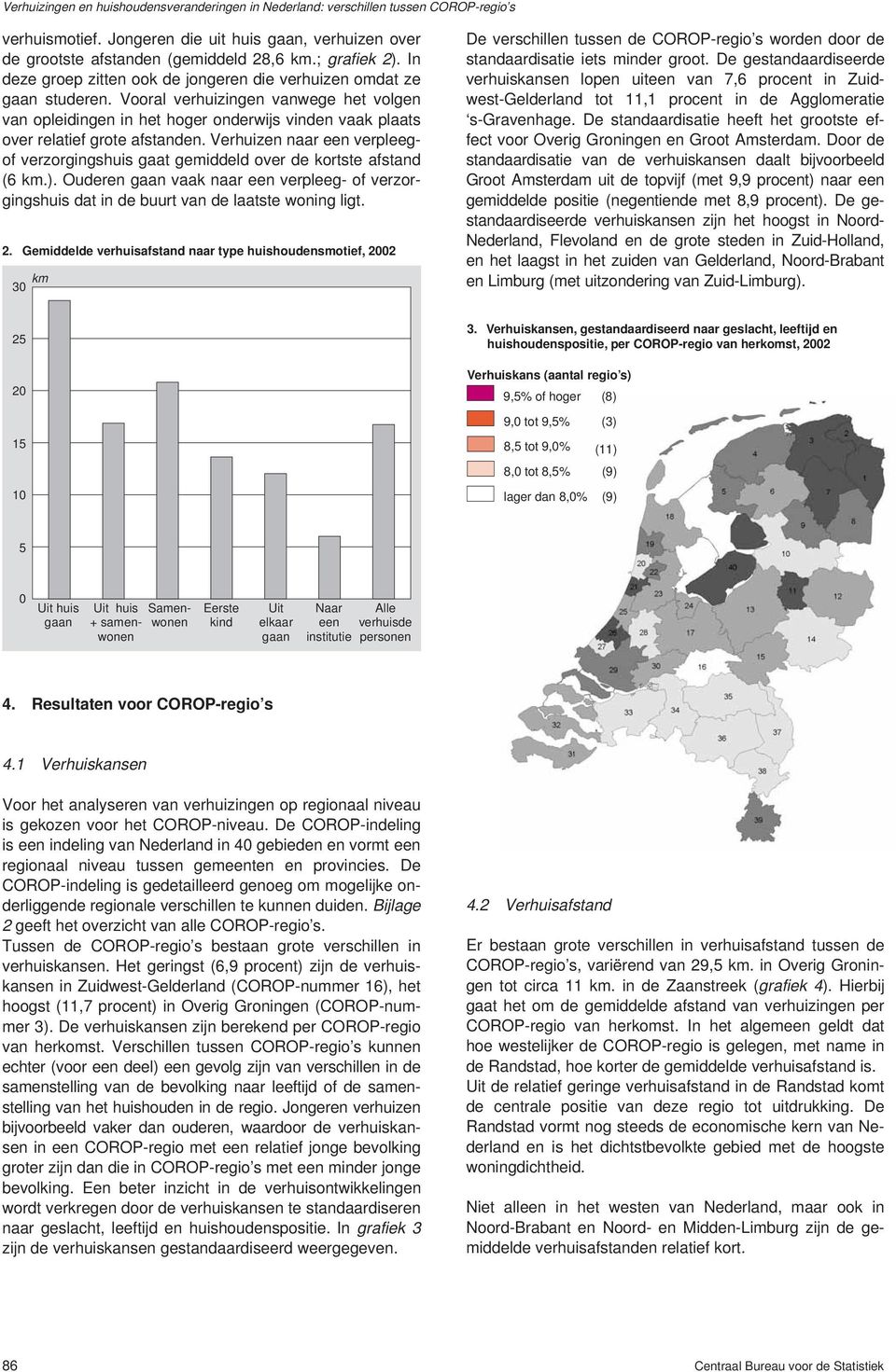 Verhuizen naar een verpleegof verzorgingshuis gaat gemiddeld over de kortste afstand (6 km.). Ouderen gaan vaak naar een verpleeg- of verzorgingshuis dat in de buurt van de laatste woning ligt. 2.