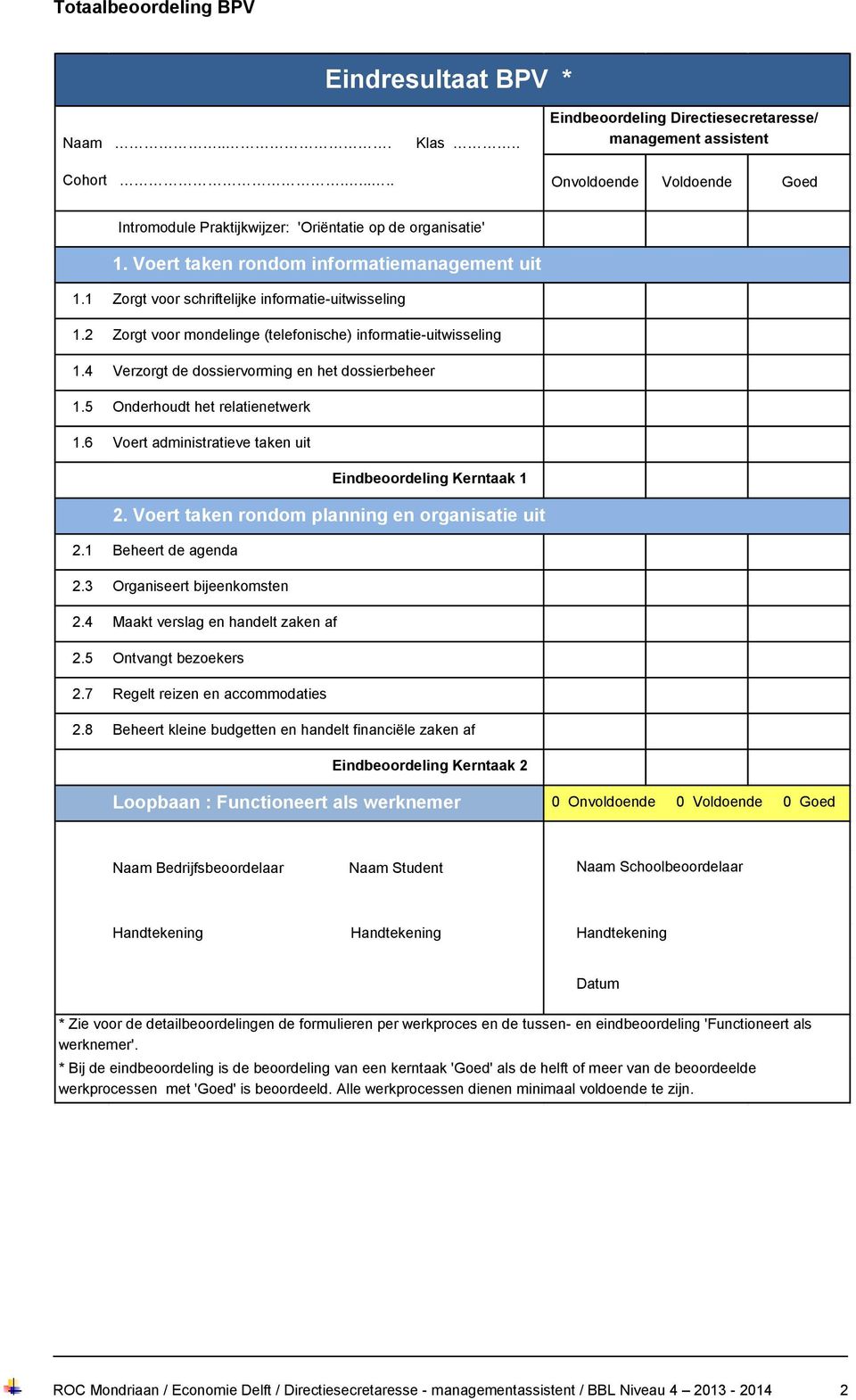 1 Zorgt voor schriftelijke informatie-uitwisseling 1.2 Zorgt voor mondelinge (telefonische) informatie-uitwisseling 1.4 Verzorgt de dossiervorming en het dossierbeheer 1.