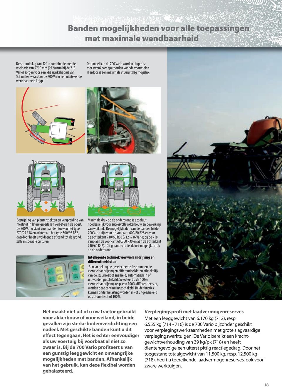 Hierdoor is een maximale stuuruitslag mogelijk. Bestrijding van plantenziekten en verspreiding van meststof in latere groeifasen verbeteren de oogst.