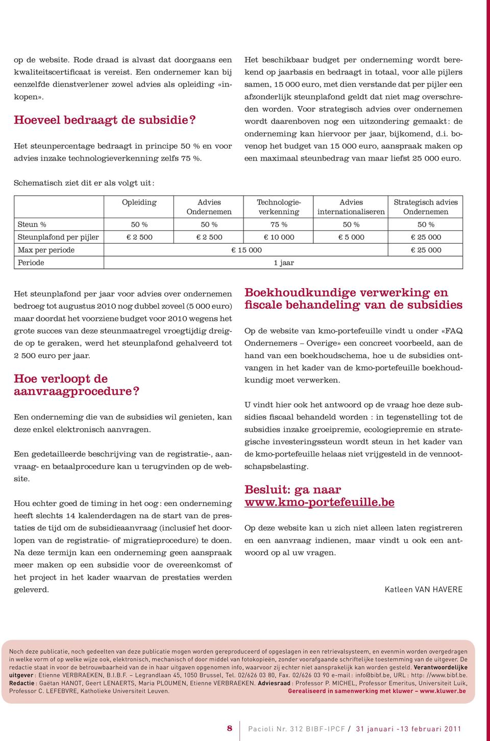 Het beschikbaar budget per onderneming wordt berekend op jaarbasis en bedraagt in totaal, voor alle pijlers samen, 15 000 euro, met dien verstande dat per pijler een afzonderlijk steunplafond geldt