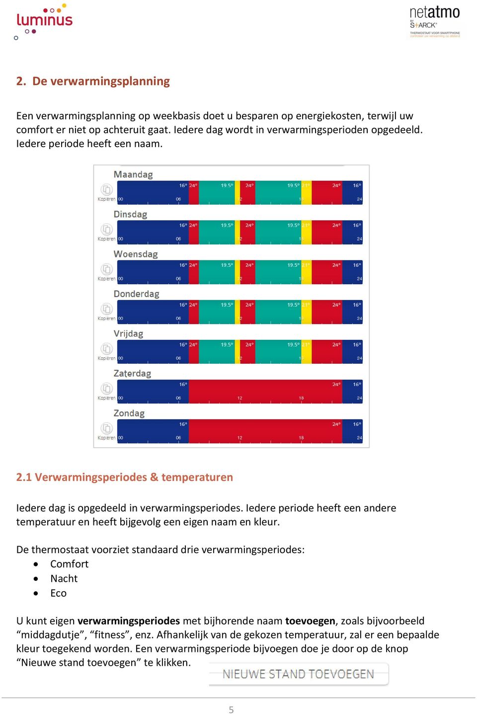 Iedere periode heeft een andere temperatuur en heeft bijgevolg een eigen naam en kleur.