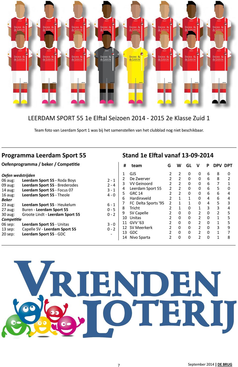 aug: Leerdam Sport 55 - Focus 07 3-1 16 aug: Leerdam Sport 55 - Theole 4-0 Beker 23 aug: Leerdam Sport 55 - Heukelum 6-1 27 aug: Buren - Leerdam Sport 55 0-5 30 aug: Groote Lindt - Leerdam Sport 55