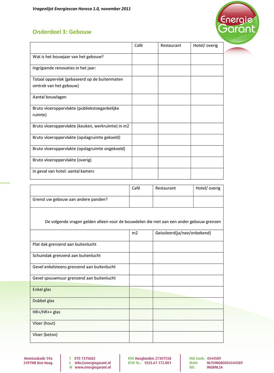 (keuken, werkruimte) in m2 Bruto vloeroppervlakte (opslagruimte gekoeld) Bruto vloeroppervlakte (opslagruimte ongekoeld) Bruto vloeroppervlakte (overig) In geval van hotel: aantal kamers Café