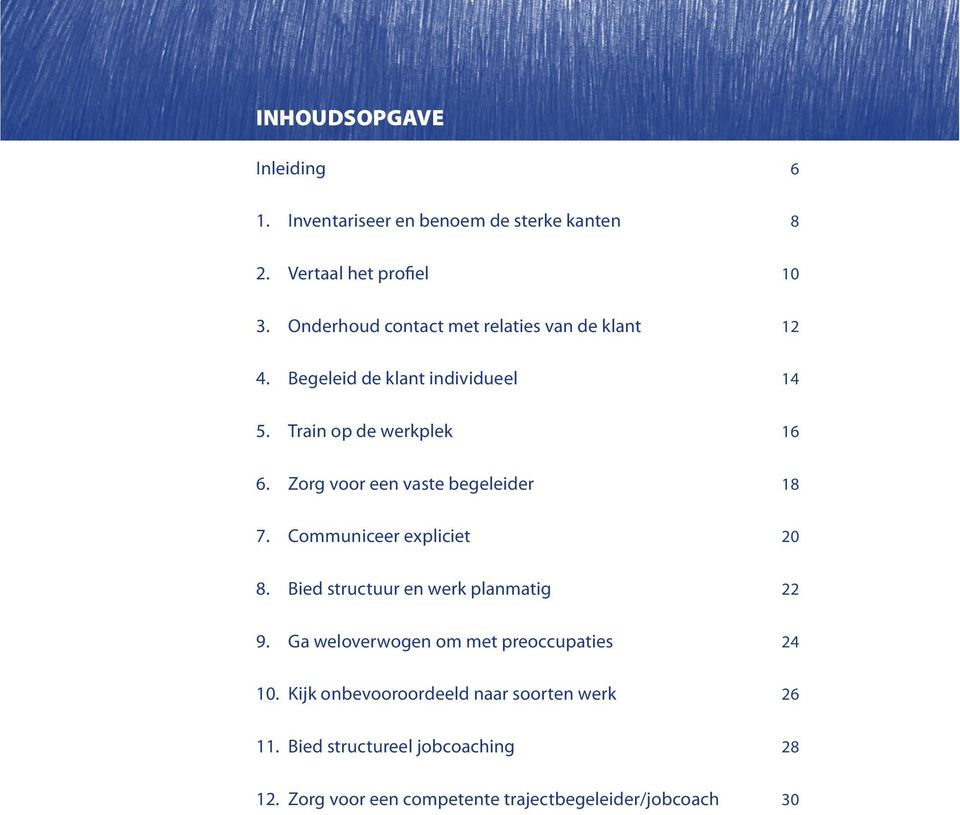 Zorg voor een vaste begeleider 18 7. Communiceer expliciet 20 8. Bied structuur en werk planmatig 22 9.