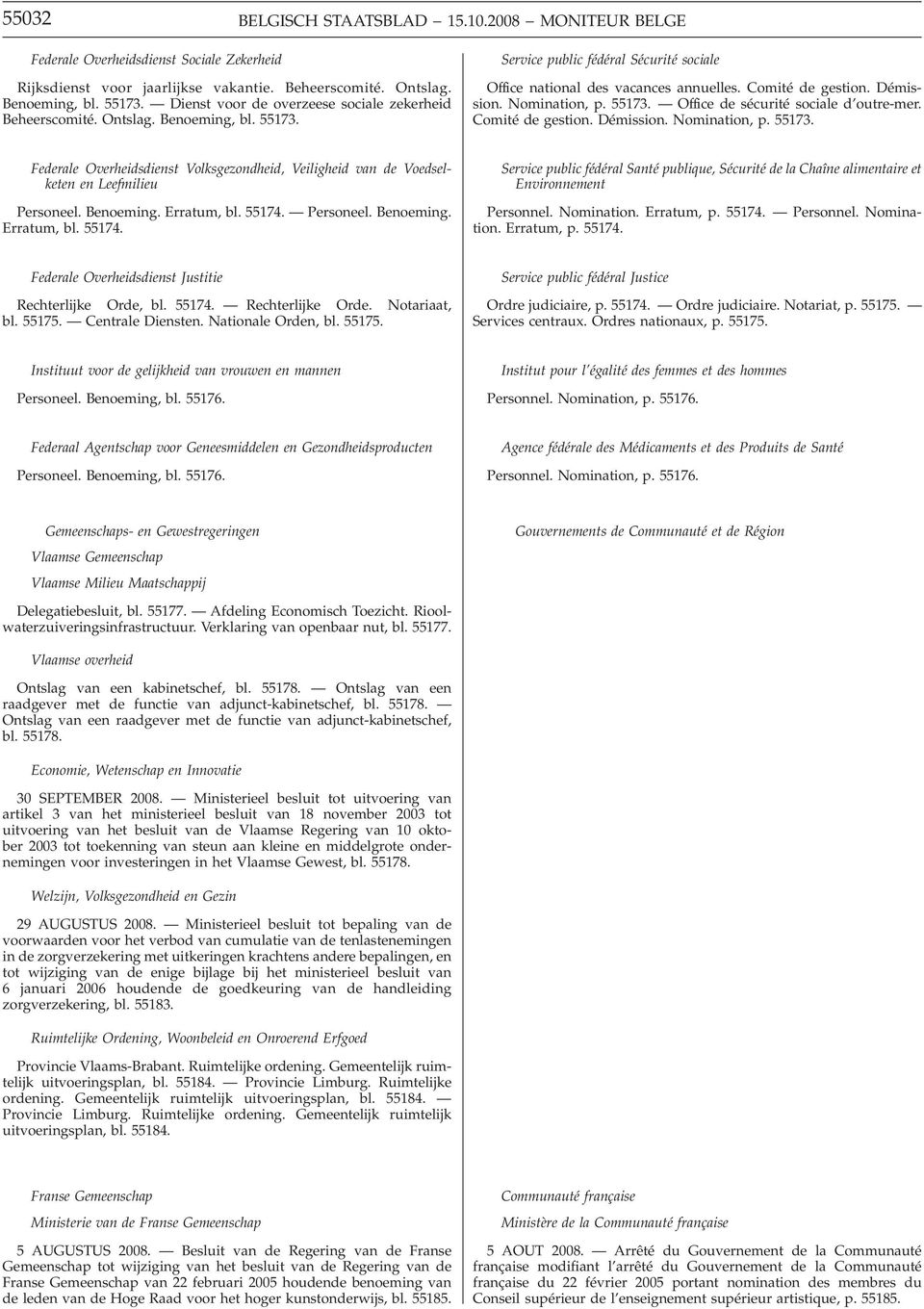 Nomination, p. 55173. Office de sécurité sociale d outre-mer. Comité de gestion. Démission. Nomination, p. 55173. Federale Overheidsdienst Volksgezondheid, Veiligheid van de Voedselketen en Leefmilieu Personeel.