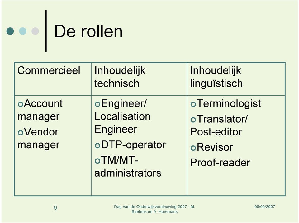 DTP-operator TM/MTadministrators Inhoudelijk