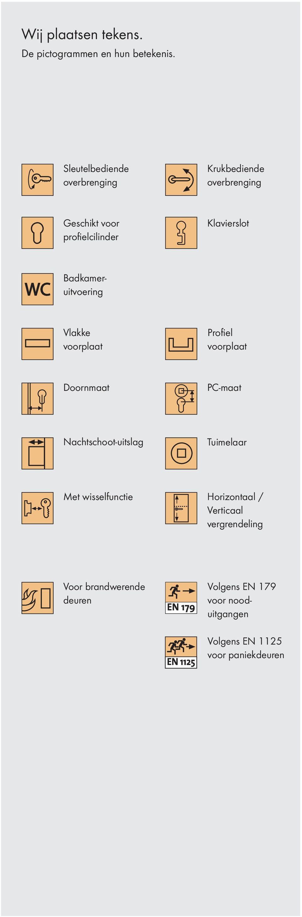 Badkameruitvoering Vlakke voorplaat Profiel voorplaat Doornmaat PC-maat Nachtschoot-uitslag