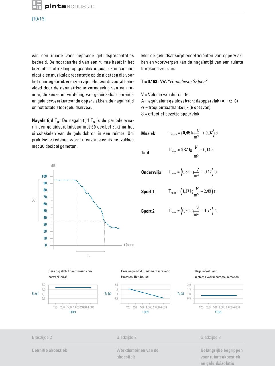 Het wordt vooral beïnvloed door de geometrische vormgeving van een ruimte, de keuze en verdeling van geluidsabsorberende en geluidsweerkaatsende oppervlakken, de nagalmtijd en het totale