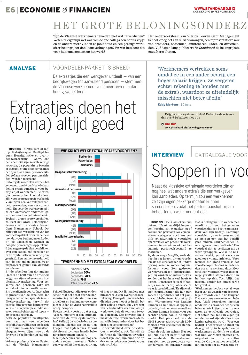 BIZ DONDERDAG 19 FEBRUARI 2009 HET GROTE BELONINGSONDERZ Het onderzoeksteam van Vlerick Leuven Gent Management School vroeg het aan 8.