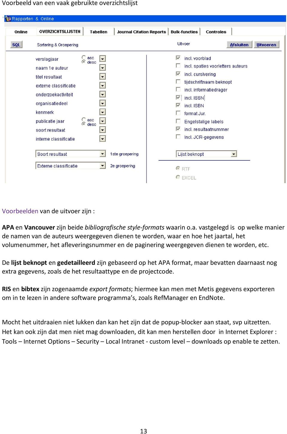 k gebruikte overzichtslijst Voorbeelden van