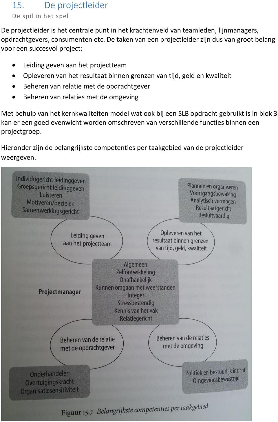 en kwaliteit Beheren van relatie met de opdrachtgever Beheren van relaties met de omgeving Met behulp van het kernkwaliteiten model wat ook bij een SLB opdracht gebruikt is in