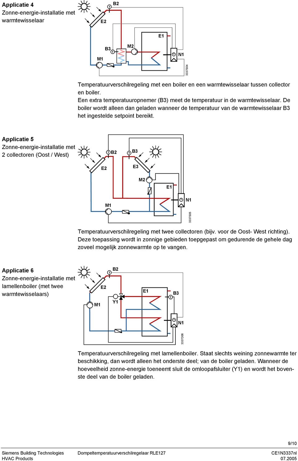 Applicatie 5 2 collectoren (Oost / West) E3 2 1 3337S05 emperatuurverschilregeling met twee collectoren (bijv. voor de Oost- West richting).