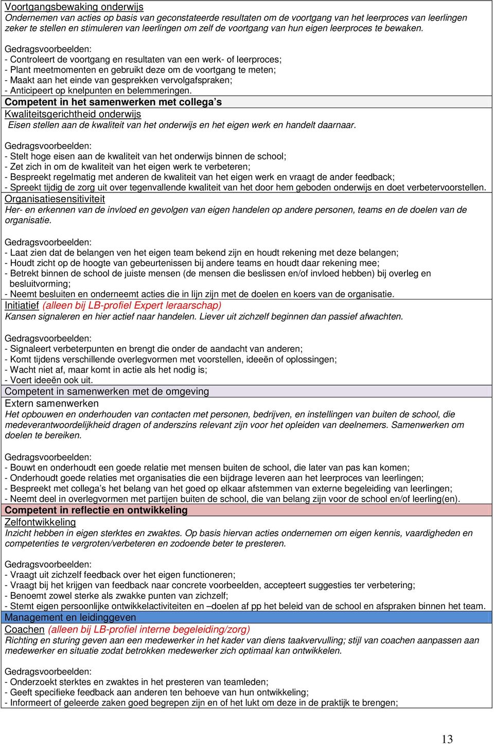 - Controleert de voortgang en resultaten van een werk- of leerproces; - Plant meetmomenten en gebruikt deze om de voortgang te meten; - Maakt aan het einde van gesprekken vervolgafspraken; -