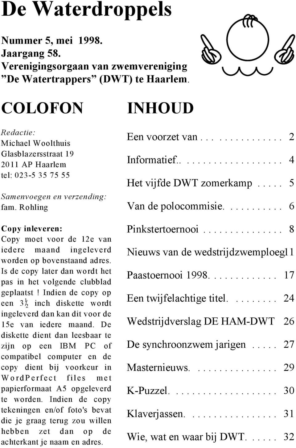 Rohling Copy inleveren: Copy moet voor de 12e van iedere maand ingeleverd worden op bovenstaand adres. Is de copy later dan wordt het pas in het volgende clubblad geplaatst!