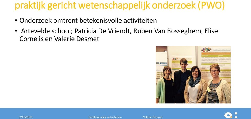 activiteiten Artevelde school; Patricia De