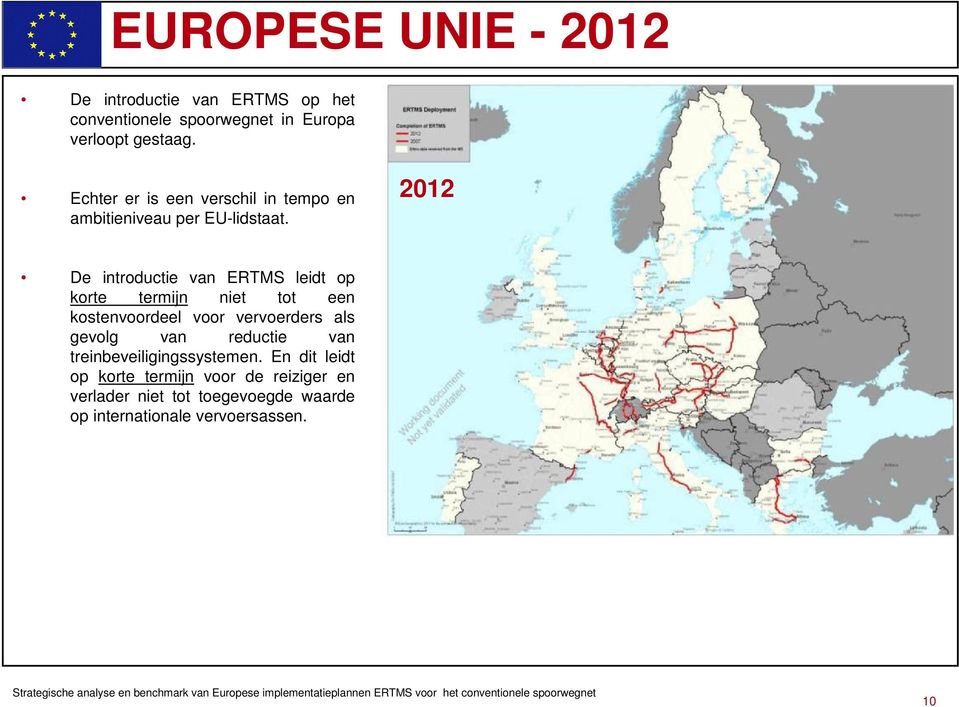 2012 De introductie van ERTMS leidt op korte termijn niet tot een kostenvoordeel voor vervoerders als gevolg van