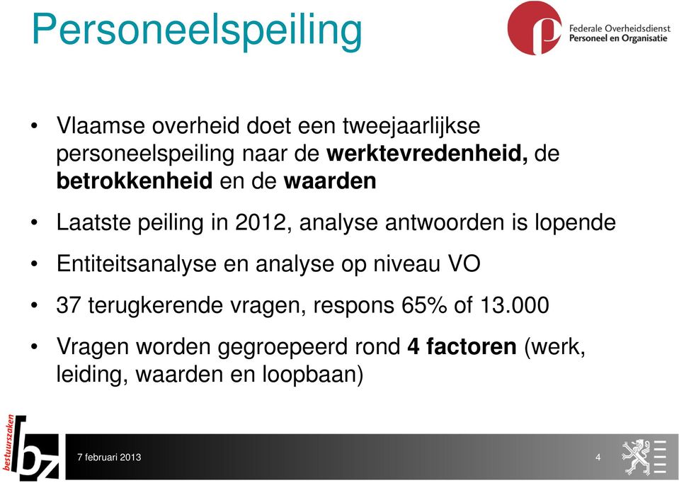 is lopende Entiteitsanalyse en analyse op niveau VO 37 terugkerende vragen, respons 65% of