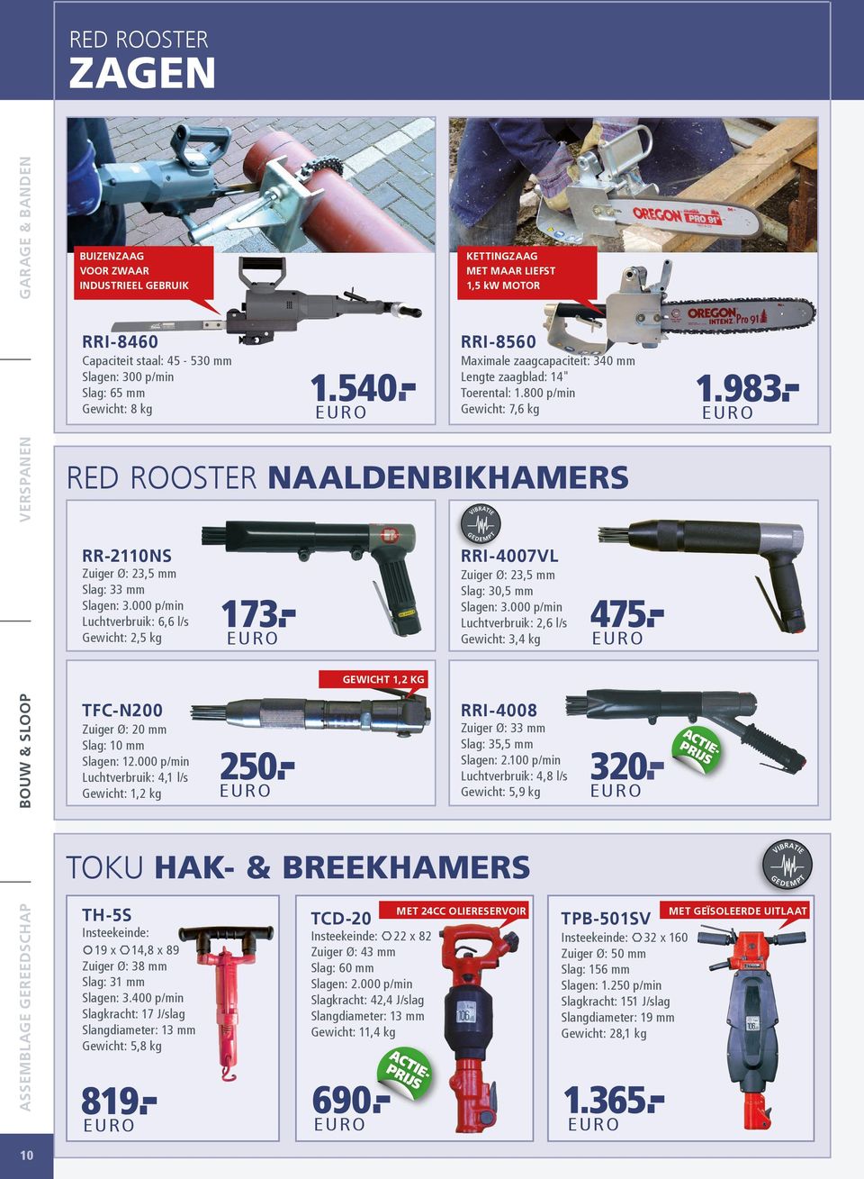 000 p/min Luchtverbruik: 6,6 l/s Gewicht: 2,5 kg ED EMP ZAGEN RRI-4007VL Zuiger Ø: 23,5 mm Slag: 30,5 mm Slagen: 3.