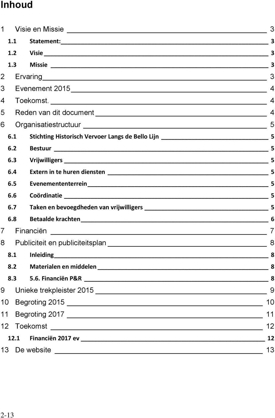 4 Extern in te huren diensten 5 6.5 Evenemententerrein 5 6.6 Coördinatie 5 6.7 Taken en bevoegdheden van vrijwilligers 5 6.