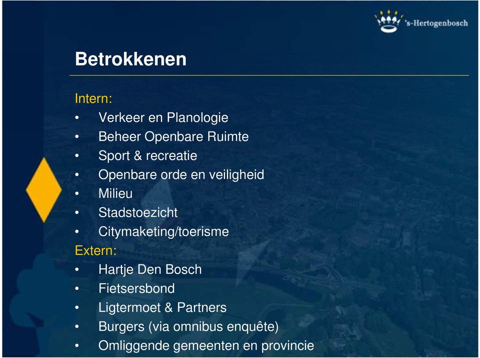 Citymaketing/toerisme Extern: Hartje Den Bosch Fietsersbond