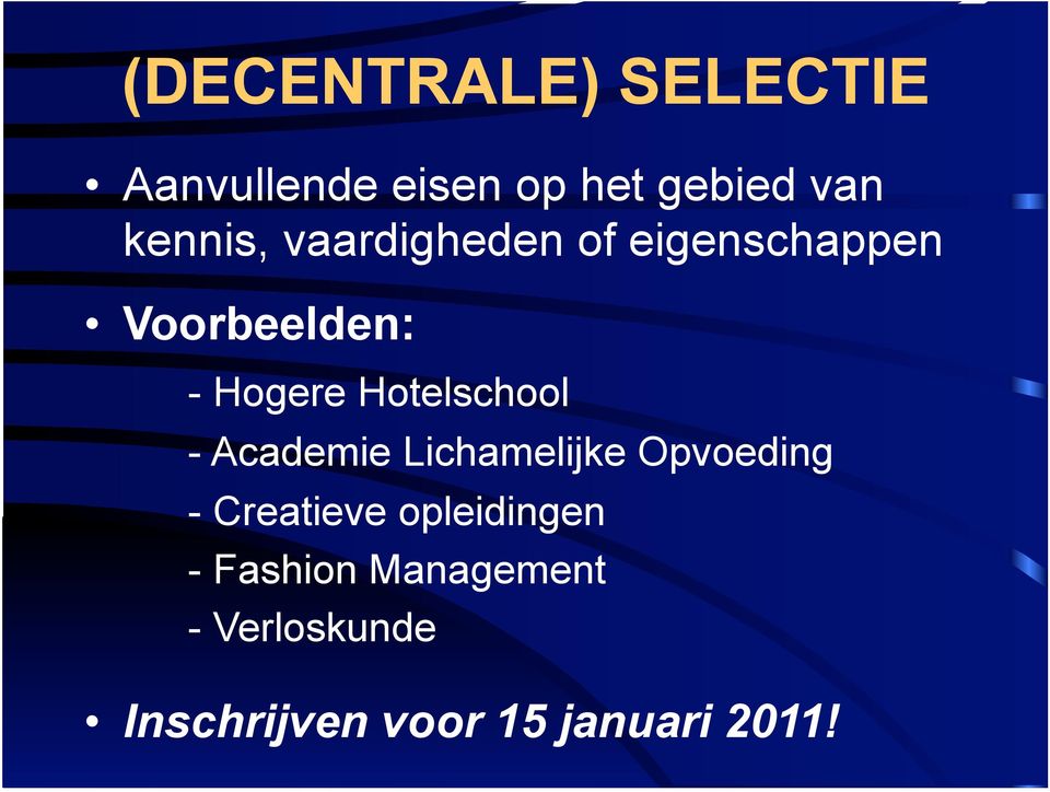 Hotelschool - Academie Lichamelijke Opvoeding - Creatieve