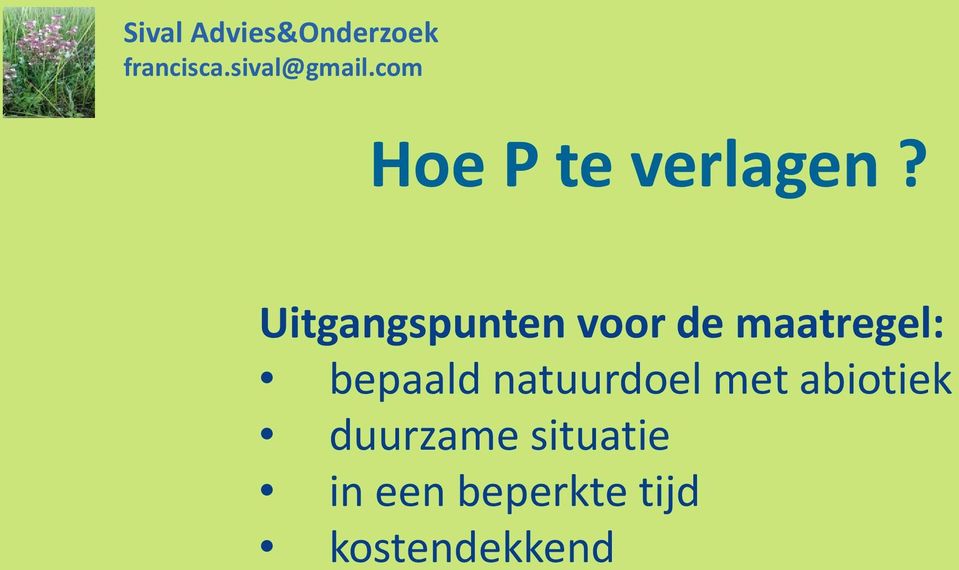 bepaald natuurdoel met abiotiek