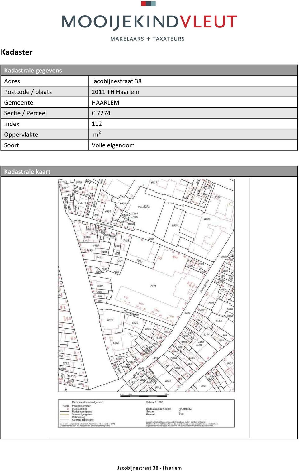 2011THHaarlem HAARLEM C7274 Index 112 Oppervlakte