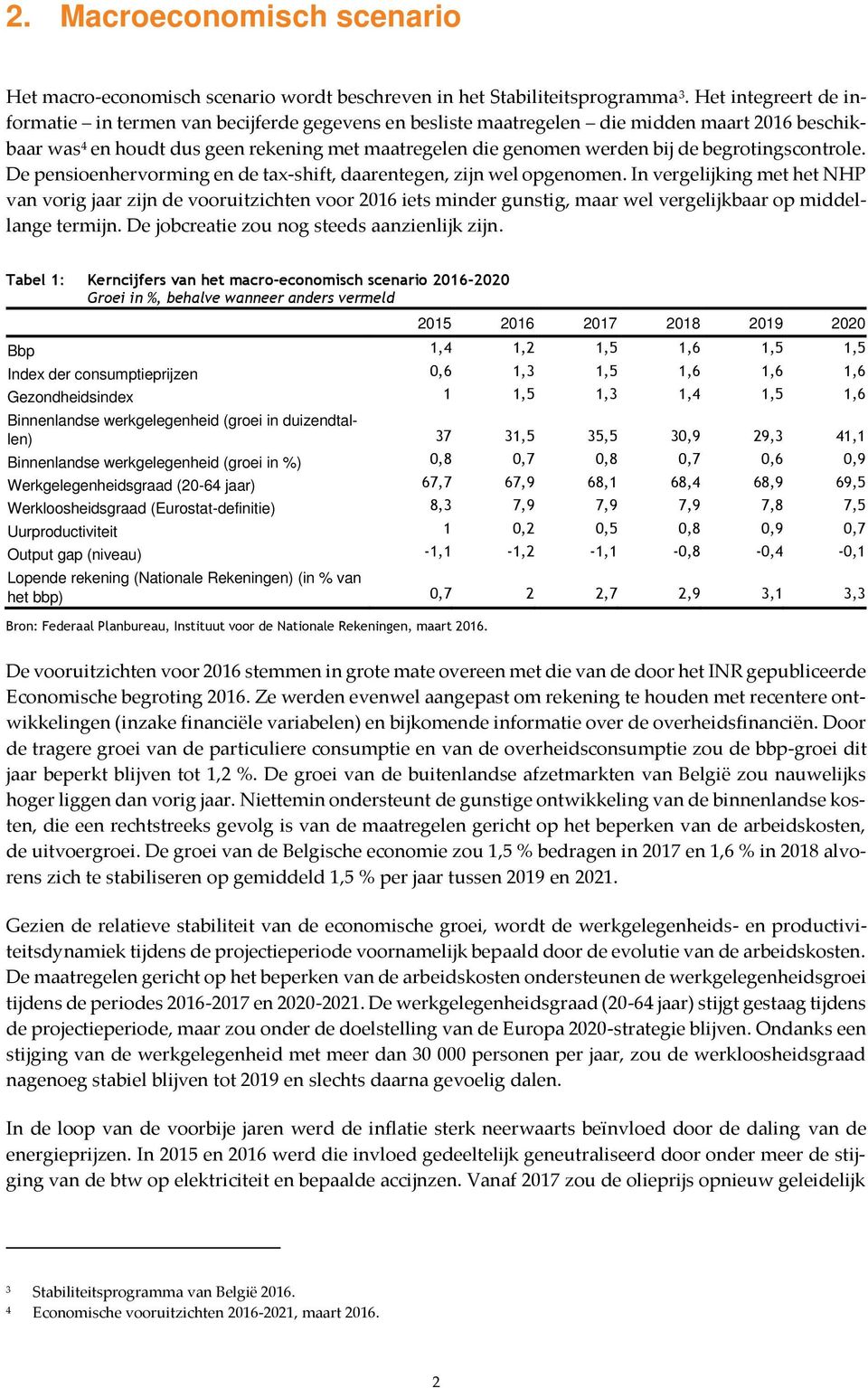 begrotingscontrole. De pensioenhervorming en de tax-shift, daarentegen, zijn wel opgenomen.