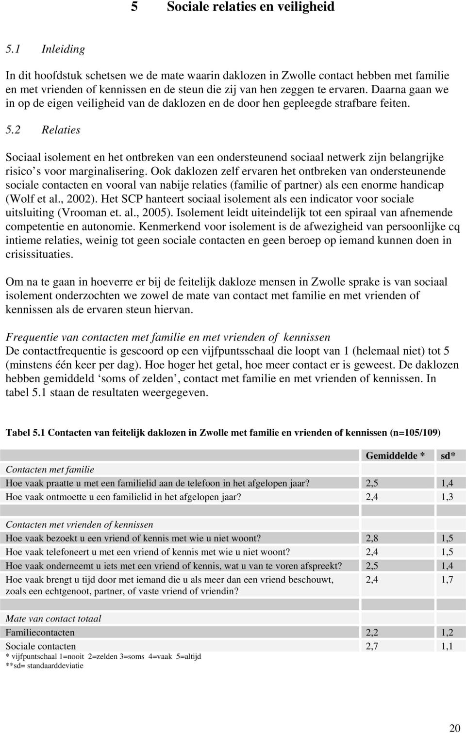 Daarna gaan we in op de eigen veiligheid van de daklozen en de door hen gepleegde strafbare feiten. 5.