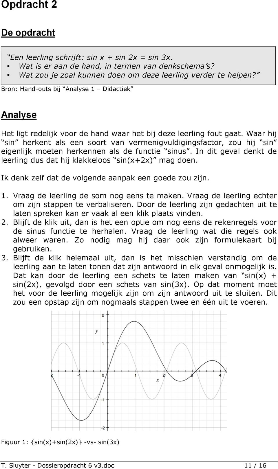 Waar hij sin herkent als een soort van vermenigvuldigingsfactor, zou hij sin eigenlijk moeten herkennen als de functie sinus. In dit geval denkt de leerling dus dat hij klakkeloos sin(x+2x) mag doen.