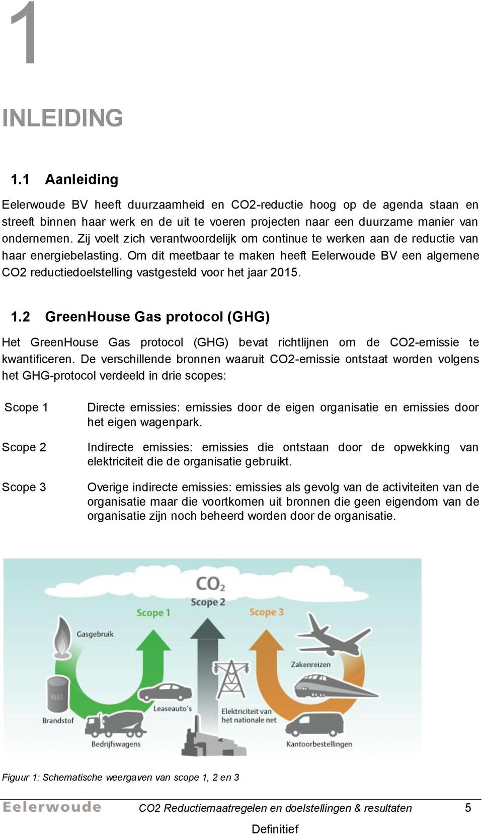 Om dit meetbaar te maken heeft Eelerwoude BV een algemene CO2 reductiedoelstelling vastgesteld voor het jaar 2015. 1.