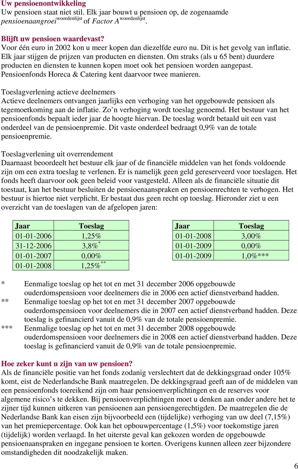 Om straks (als u 65 bent) duurdere producten en diensten te kunnen kopen moet ook het pensioen worden aangepast. Pensioenfonds Horeca & Catering kent daarvoor twee manieren.