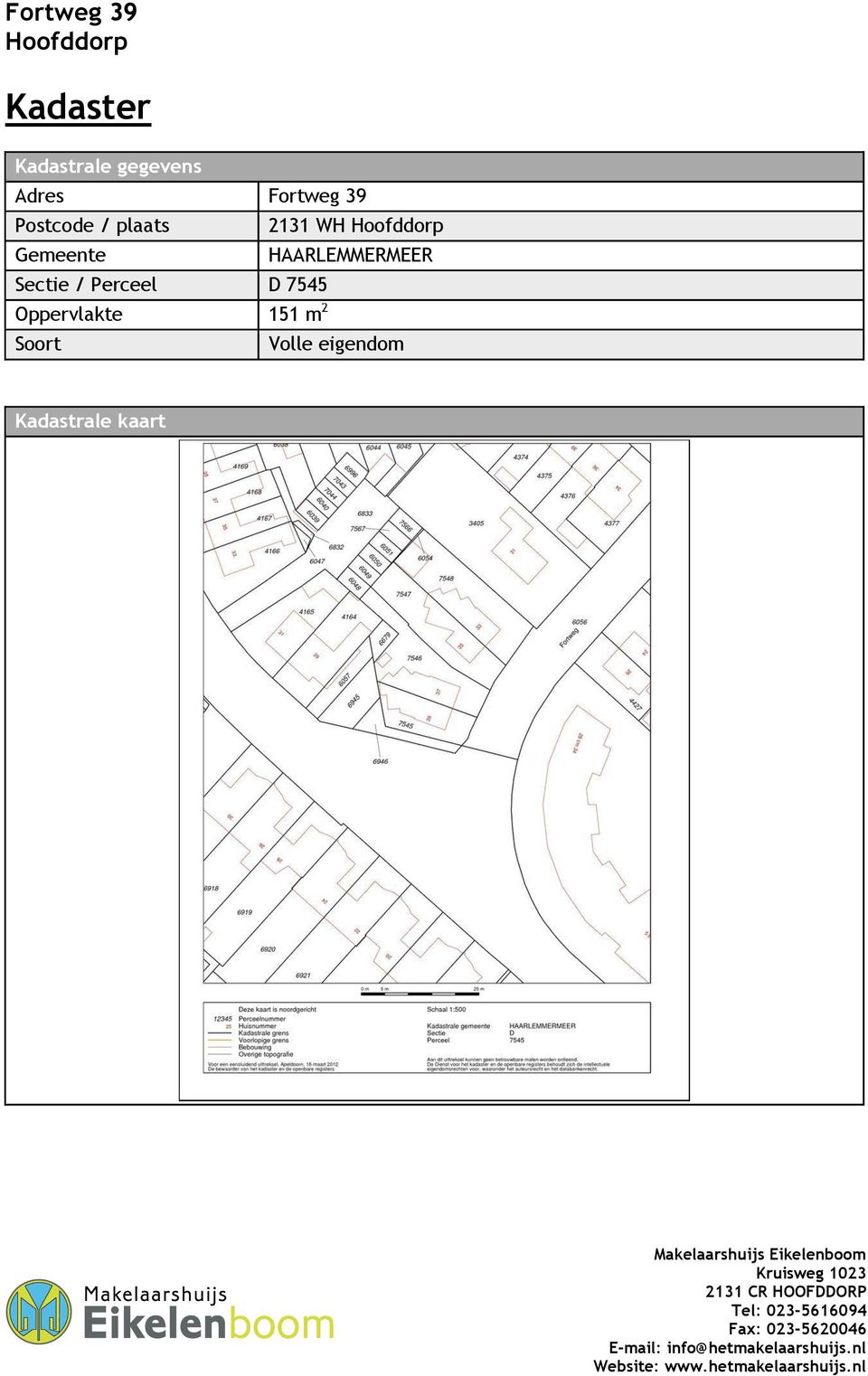 HAARLEMMERMEER Sectie / Perceel D 7545