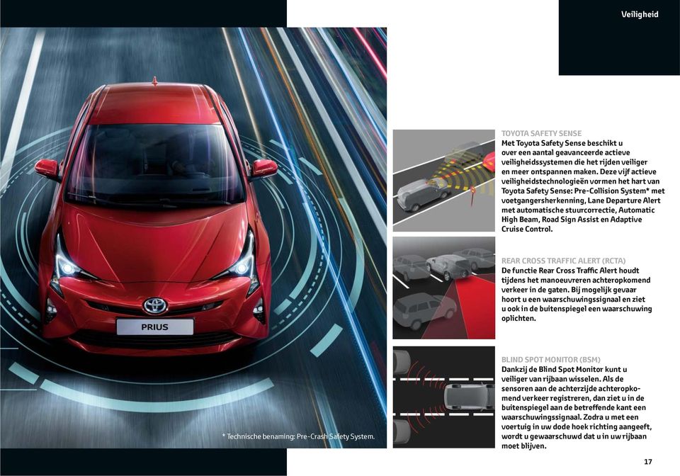 High Beam, Road Sign Assist en Adaptive Cruise Control. REAR CROSS TRAFFIC ALERT (RCTA) De functie Rear Cross Traffic Alert houdt tijdens het manoeuvreren achteropkomend verkeer in de gaten.