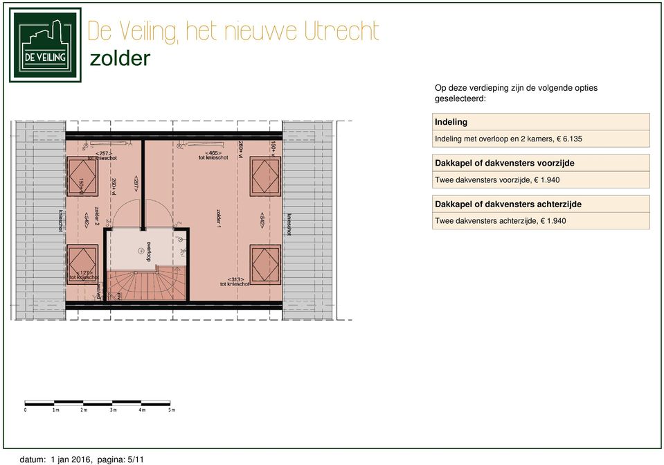 135 Dakkapel of dakvensters voorzijde Twee dakvensters voorzijde, 1.