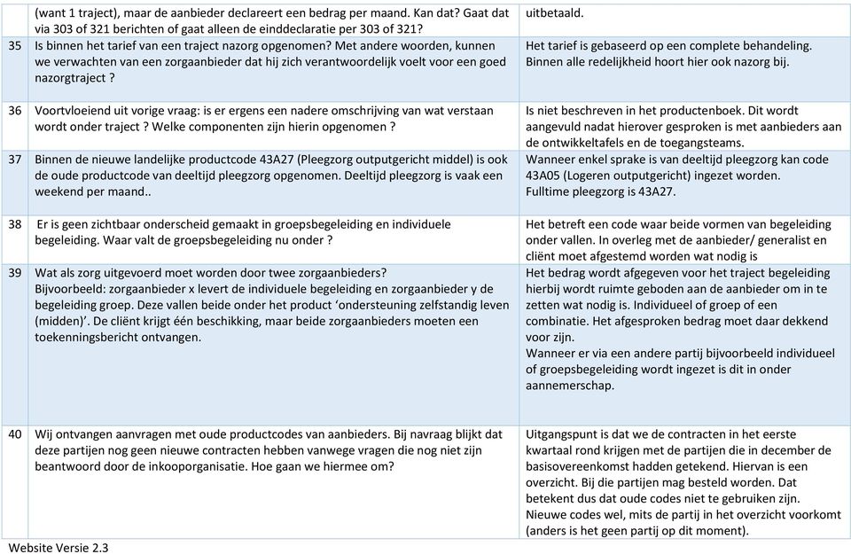 36 Voortvloeiend uit vorige vraag: is er ergens een nadere omschrijving van wat verstaan wordt onder traject? Welke componenten zijn hierin opgenomen?