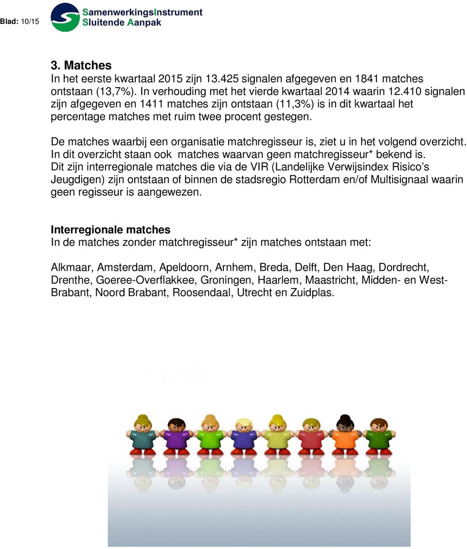 De matches waarbij een organisatie matchregisseur is, ziet u in het volgend overzicht. In dit overzicht staan ook matches waarvan geen matchregisseur* bekend is.