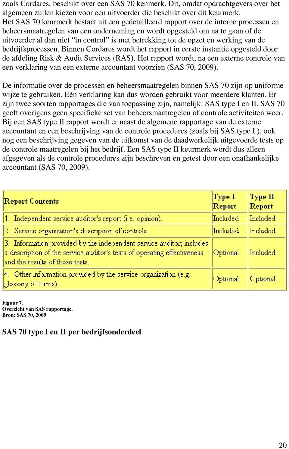 is met betrekking tot de opzet en werking van de bedrijfsprocessen. Binnen Cordares wordt het rapport in eerste instantie opgesteld door de afdeling Risk & Audit Services (RAS).