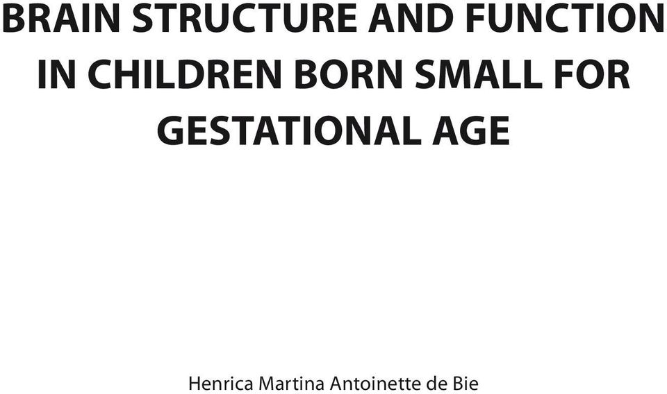 SMALL FOR GESTATIONAL AGE