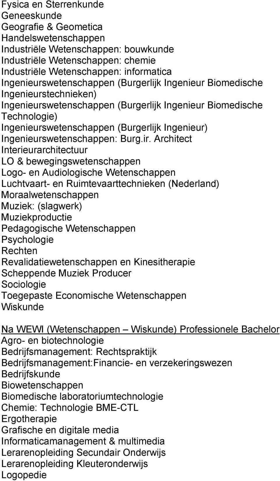 Ingenieurswetenschappen: Burg.ir.