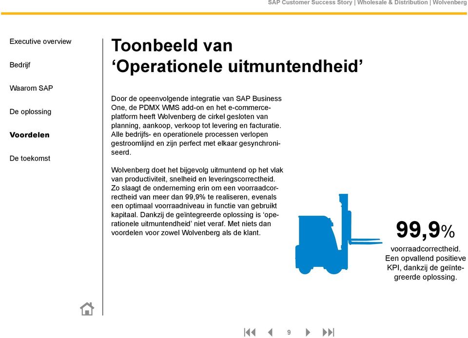 Wolvenberg doet het bijgevolg uitmuntend op het vlak van productiviteit, snelheid en leveringscorrectheid.