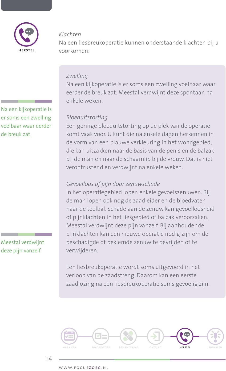 Bloeduitstorting Een geringe bloeduitstorting op de plek van de operatie komt vaak voor.